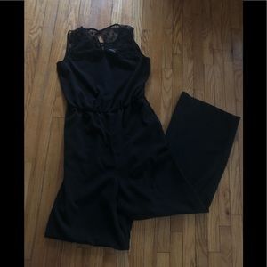 ECI New York Lace Neck Jumpsuit